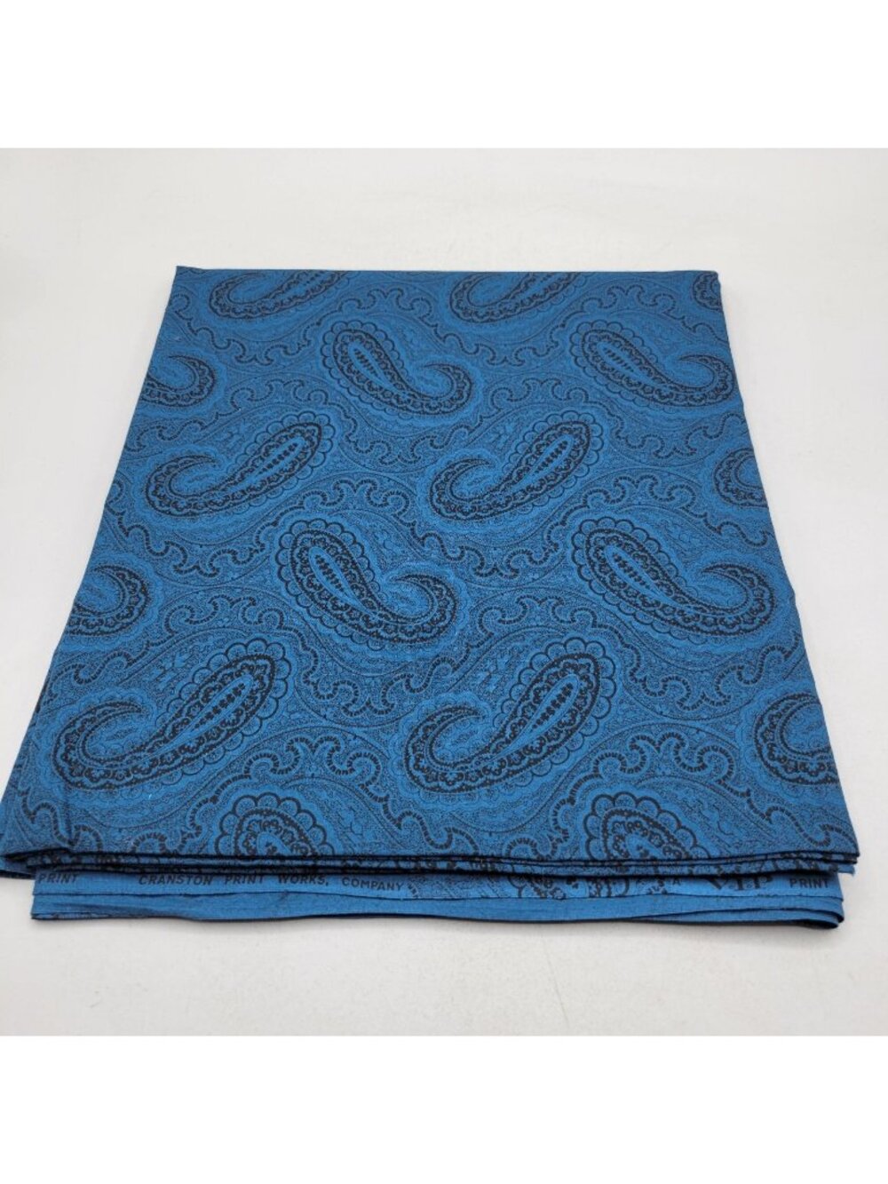 Teal Black Paisley Cranston Print Works Cotton Fabric Sewing Quilting 1.5 Yards